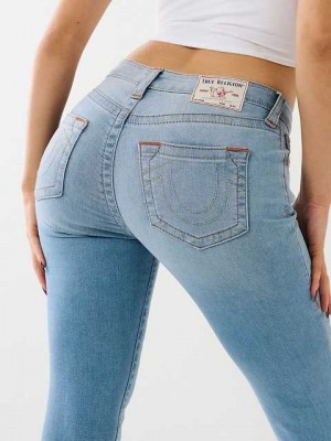 True Religion Jennie Mid Rise Curvy Skinny Jeans Dam Blå Ljus | ZCW259861