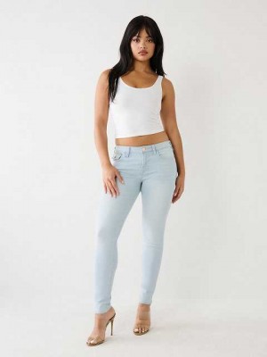 True Religion Jennie Mid Rise Curvy Skinny Jeans Dam Ljusblå | FHG958234