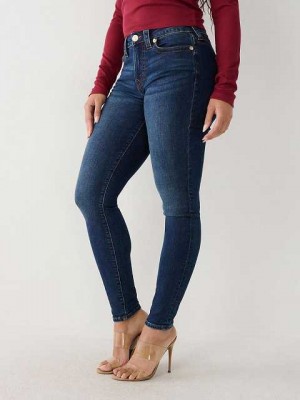 True Religion Jennie Mid Rise Curvy Skinny Jeans Dam Mörktvätt | WQI084513