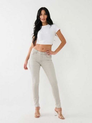 True Religion Jennie Mid Rise Super Skinny Jeans Dam Grå | GZT623801