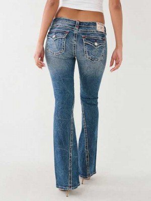 True Religion Joey Low Rise Utsvängda Jeans Dam Blå | FYN263198