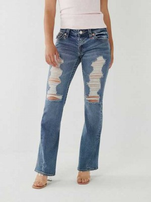 True Religion Joey Low Rise Utsvängda Jeans Dam Ljustvätt | DES178504