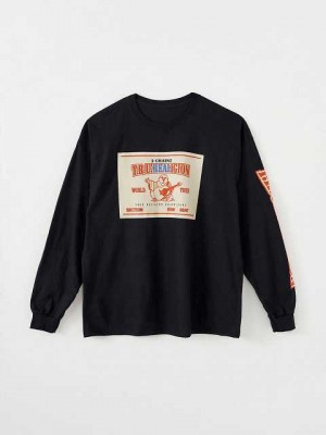 True Religion Legacy Logo L/S T-shirt Herr Svarta | AXQ934065