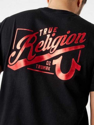 True Religion Logo Crew T-shirt Herr Svarta | LKV379564