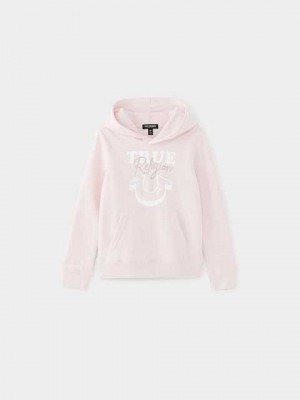 True Religion Logo Hoodie Barn Rosa | SUZ061354