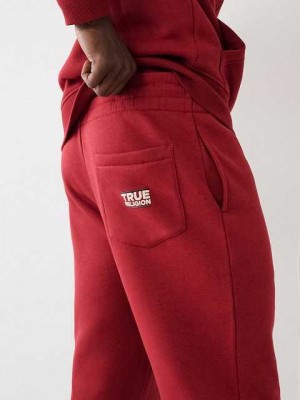 True Religion Logo Joggingbyxor Herr Röda | KNR539874