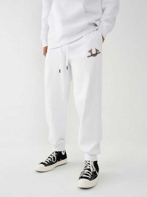 True Religion Logo Joggingbyxor Herr Vita | JUV658047