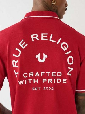 True Religion Logo Polotröja Herr Röda | CDT347208