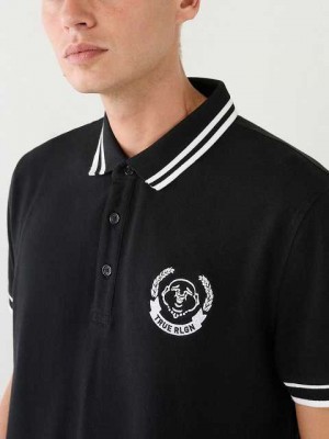 True Religion Logo Polotröja Herr Svarta | PMG480376