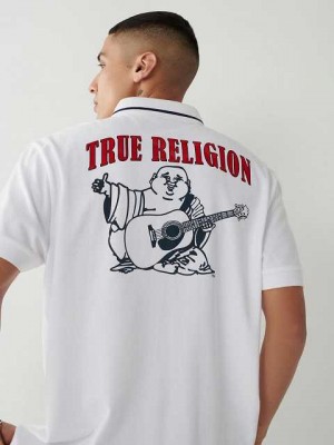 True Religion Logo Polotröja Herr Vita | EKV183762