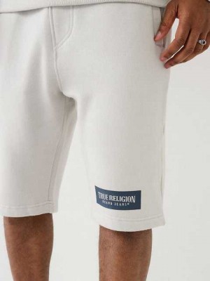 True Religion Logo Sweat Shorts Herr Grå Vita | URV106745