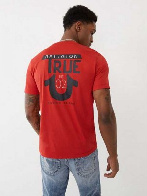 True Religion Logo T-shirt Herr Röda | AVS730148