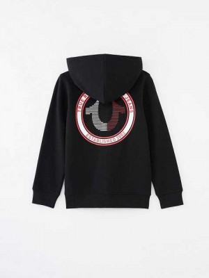 True Religion Logo Zip Hoodie Barn Svarta | CXN854713