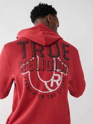 True Religion Logo Zip Hoodie Herr Röda | GQY902375