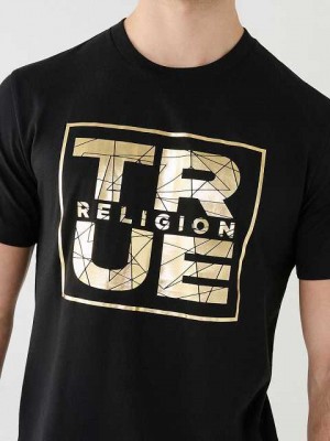 True Religion Metallic Shattered Logo T-shirt Herr Svarta | EKJ097148