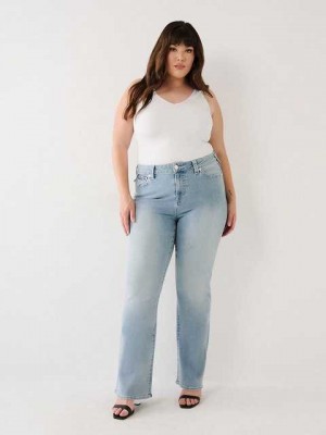 True Religion Plus Becca Bootcut Jeans Dam Blå | PCX180743