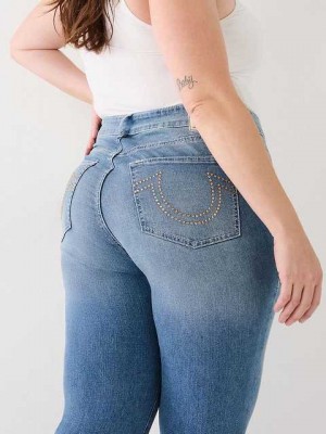 True Religion Plus Jennie Mid Rise Curvy Skinny Jeans Dam Mörkblå | FPZ973681