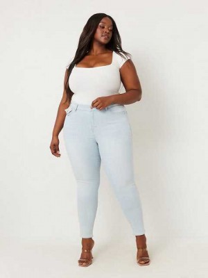 True Religion Plus Jennie Mid Rise Curvy Skinny Jeans Dam Ljusblå | PTY146890