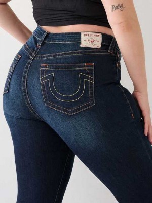 True Religion Plus Jennie Mid Rise Curvy Skinny Jeans Dam Mörktvätt | VPZ029147