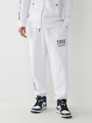 True Religion Relaxed Logo Joggingbyxor Herr Vita | FKI924178