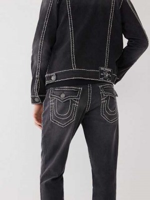 True Religion Ricky Straight Jeans Herr Mörkgrå Tvätt | ZVF719360