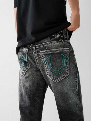 True Religion Ricky Straight Jeans Herr Svarta Tvätt | LPV649153