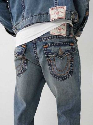 True Religion Ricky Straight Jeans Herr Tvätt | VKA841075