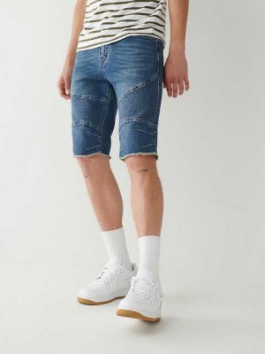 True Religion Rocco Moto Shorts Herr Blå | DUT621539