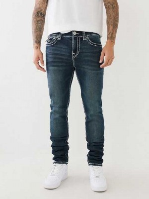 True Religion Rocco Stacked Super T Skinny Jeans Herr Turkos Mörktvätt | FNU568327