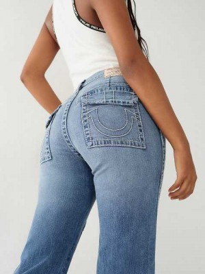 True Religion Sarah High Rise Straight Jeans Dam Blå | KMR687412