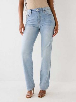 True Religion Sarah High Rise Straight Jeans Dam Ljustvätt | MSW753082