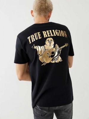 True Religion Solid Gold Buddha T-shirt Herr Svarta | RSW102679