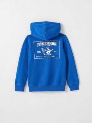 True Religion Stitch Logo Zip Hoodie Barn Marinblå | WMR368170