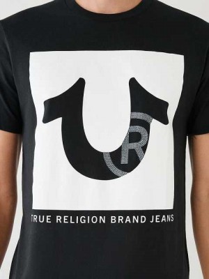 True Religion Studded Logo T-shirt Herr Svarta | PQH601589