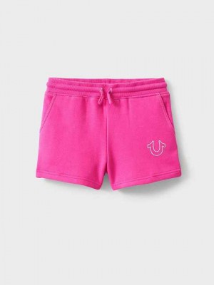 True Religion Sweat Shorts Barn Fuchsia | FOM506412