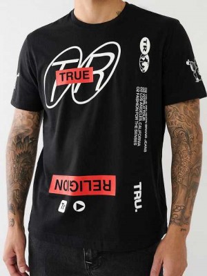 True Religion Tr High Density Logo T-shirt Herr Svarta | ORA193256