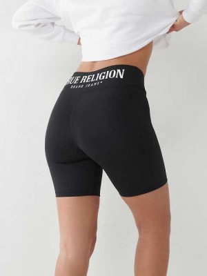 True Religion True Bike Shorts Dam Svarta | UWC025718