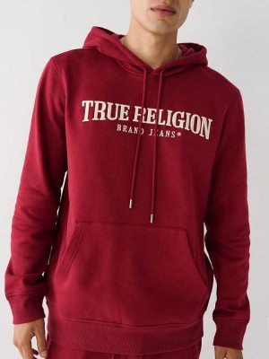 True Religion True Logo Hoodie Herr Fuchsia | KWV059634