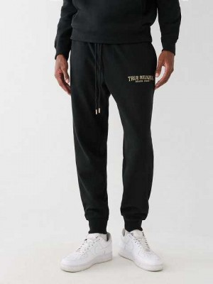 True Religion True Logo Joggingbyxor Herr Svarta | TDU524786