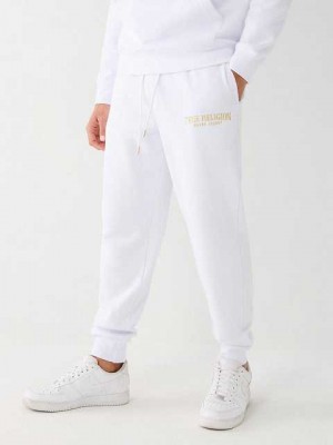 True Religion True Logo Joggingbyxor Herr Vita | PUG621304