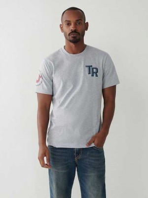 True Religion True Logo T-shirt Herr Grå | TXE593182