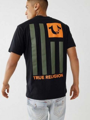 True Religion True Logo T-shirt Herr Svarta | IDX726503