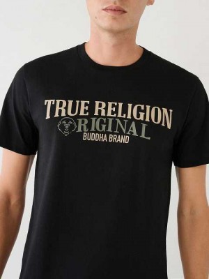 True Religion True Logo T-shirt Herr Svarta | XWN471650