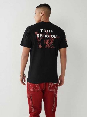 True Religion True Logo T-shirt Herr Svarta | XET094725