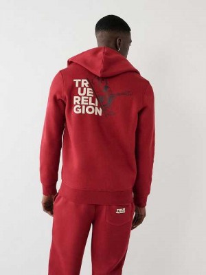 True Religion True Zip Hoodie Herr Röda | ANO817304