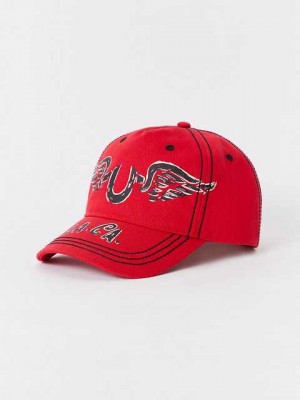 True Religion Wing Logo Hatt Unisex Röda | VMR047921