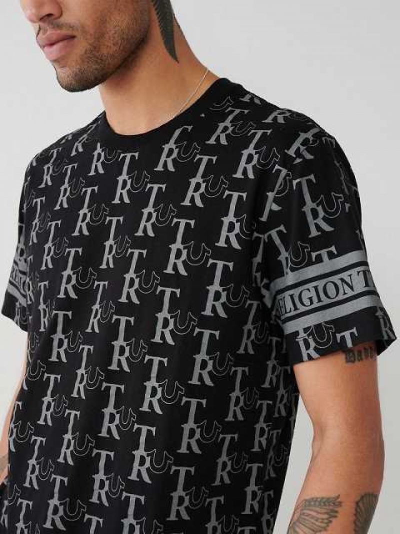 True Religion Allover Print T-shirt Herr Svarta | ANW694715