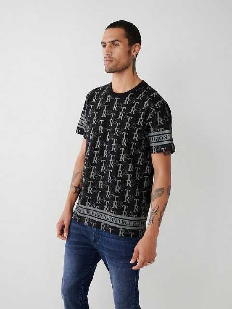 True Religion Allover Print T-shirt Herr Svarta | ANW694715