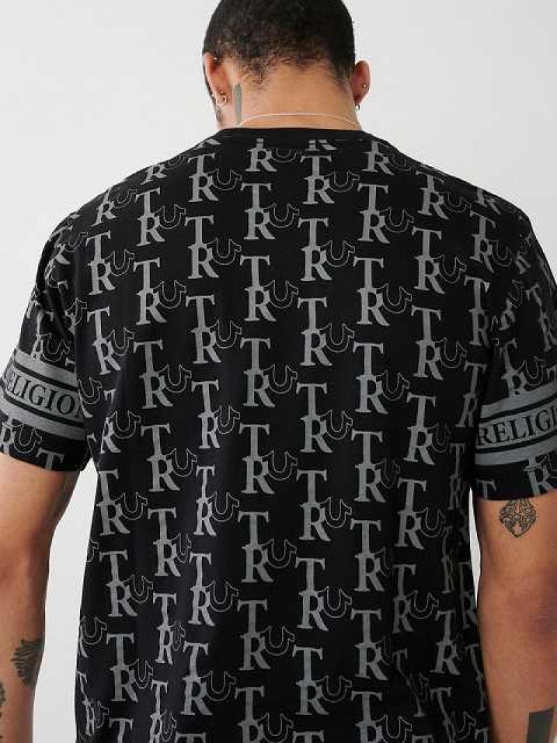 True Religion Allover Print T-shirt Herr Svarta | ANW694715