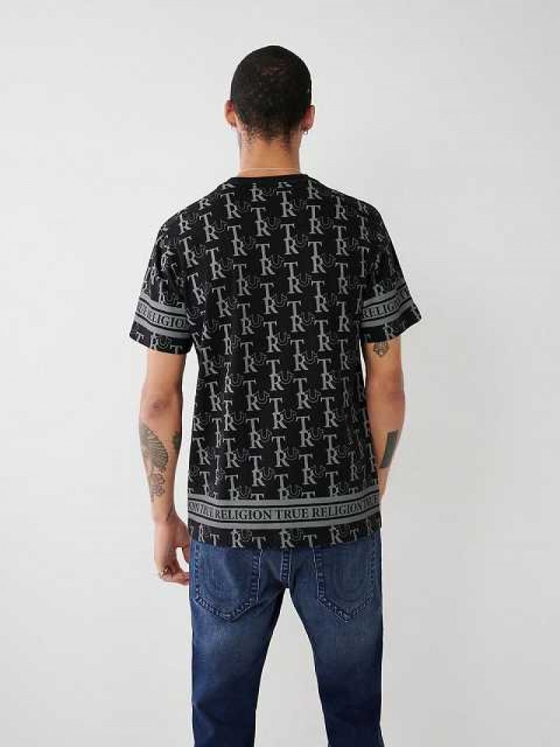 True Religion Allover Print T-shirt Herr Svarta | ANW694715